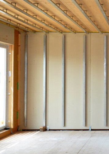 Trockenbau-Ständerwerk in einem Dachgeschossausbau